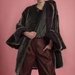 Silver color mink jacket with funnel extravagant cuffs