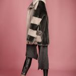 Jacket in pale pink & argento mink with natural snake details