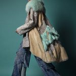 Extravagant mink & swakara cape-coat in camel hues