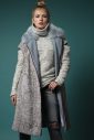 Ice color Swakara vest with Fox collar & fabric lapels