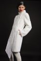 White mink & swakara coat with asymmetric front