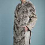 Fox coat with wool sides & ice swakara sleeves