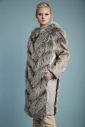 Fox coat with wool sides & ice swakara sleeves