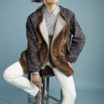 Pastel mink jacket with swakara & wool