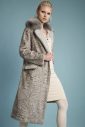 Ice swakara long coat with Fox collar & wool lapels