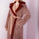 Trench style Mink coat with longer back hem