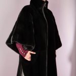 Blackglama long cape with zip fastening