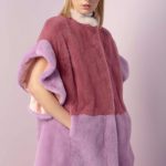 Mink cape in two tones Mink with ruffled flounces