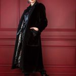 Long Blackglama mink coat with cashmere peak lapels