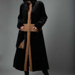 Hooded Mink Bparka long Coat with cashmere trims in Blackglama Sheared Mink