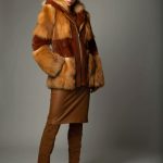 Hooded Red Fox jacket with mink parts in Paprika Mink & zip closure