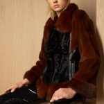 Swakara & Mink jacket in Black & dark Paprika color with Barguzinsky Sable collar & cuffs, around hem