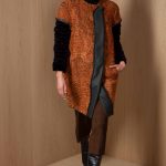 Collarless Swakara Jacket with removable ruffled sheared Mink sleeves