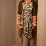 Leopard print swakara coat with Amber glow & Cooper mink and leather trims