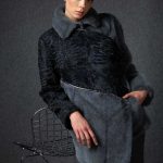 Asymmetric Mink & Swakara  jacket in Assensio Mink