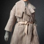 Mink jacket in Dessert color with asymmetrical collar   