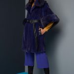 Wide cone cropred sleeves trench style Mink coat with Sable collar & cuffs
