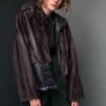 Sport Natural Blue Irish Mink Jacket with water repellent fabric bottom part & hood lining